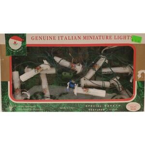 VTG Santas World Italian Miniature Christmas Lights White Candles Flowers Adler